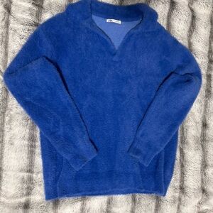 Zara Men's V-Neck Royal Blue Sweater